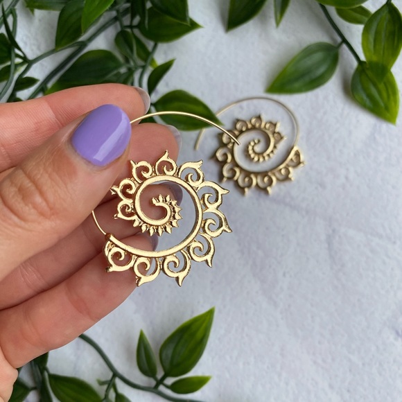 Jewelry - Tribal spiral hoop earrings